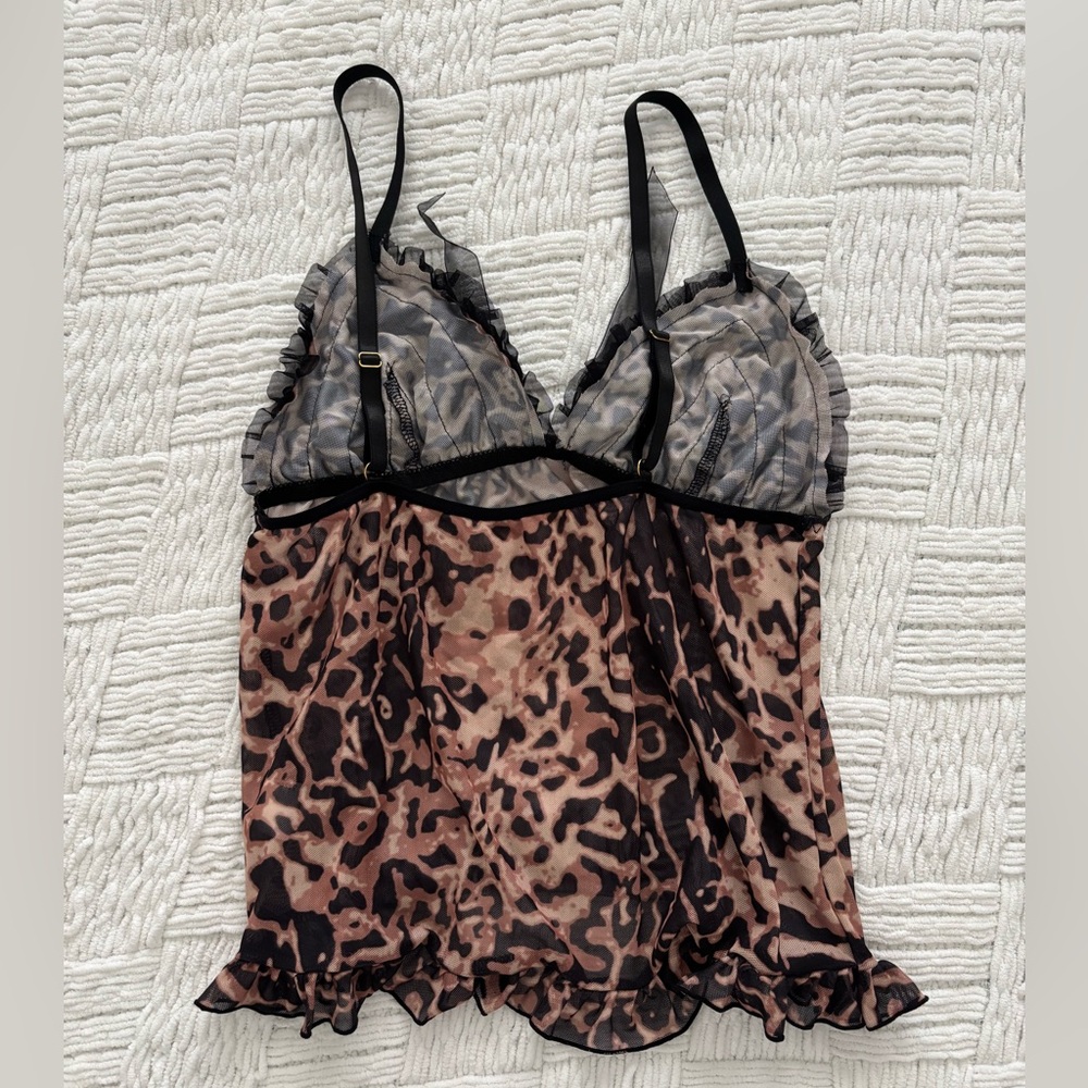 Leopard Print Ruffle tank & Short Set - Picture 4 of 6